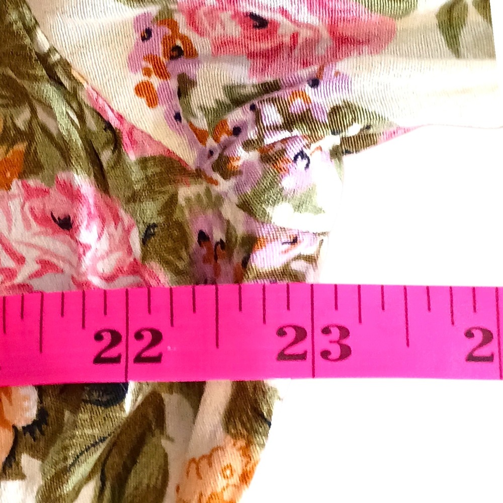 Vintage Ronni Nicole Floral Rayon Midi Dress Short Sleeve Cream Sz 16 NWT 80s - Picture 13 of 15